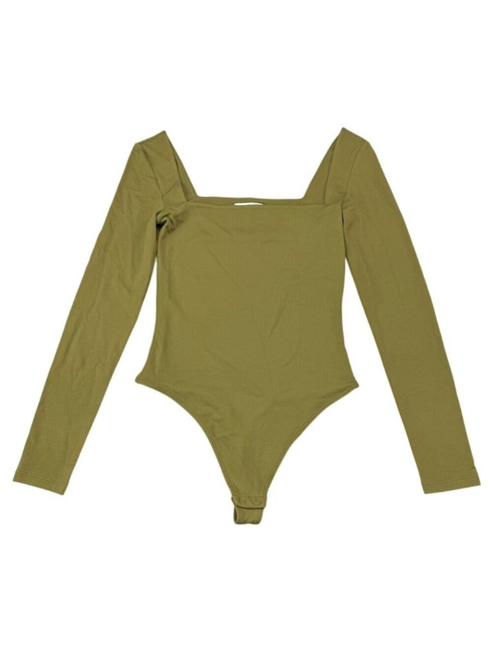 BABATON Aritzia Contour Squareneck Longsleeve Thong Bodysuit Small Fen Green - Picture 2 of 6